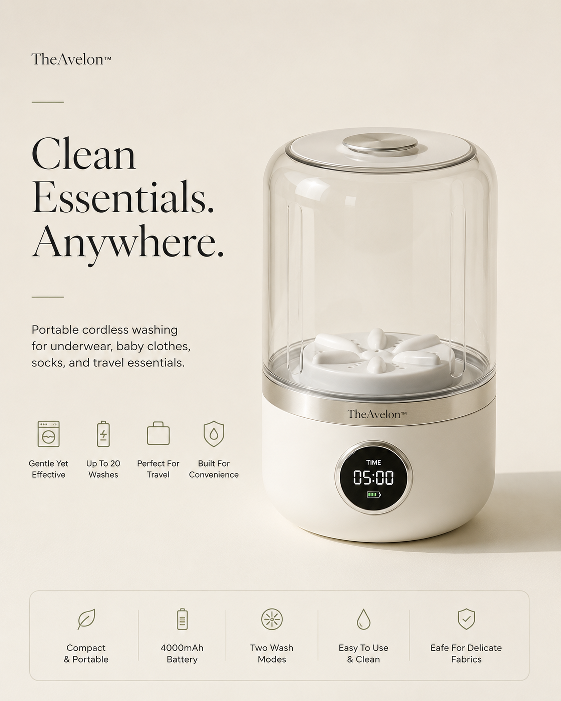 TheAvelon™ Mini Portable Washing Machine